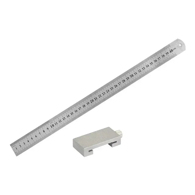 New Protable Accurate Positioning Woodworking Tools Carpentry Steel Ruler Positioning Limit Block Measuring Marking Gauge