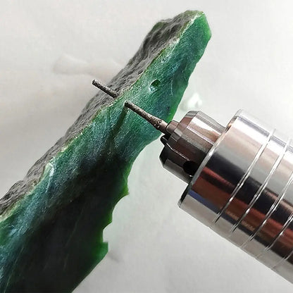10Pcs 0.8-2.5mm Diamond Coated Drill Bits 2.35mm Shank Silver Polishing Head Grinding Burr Bits Glass Jade Amber Jewelry Diamond
