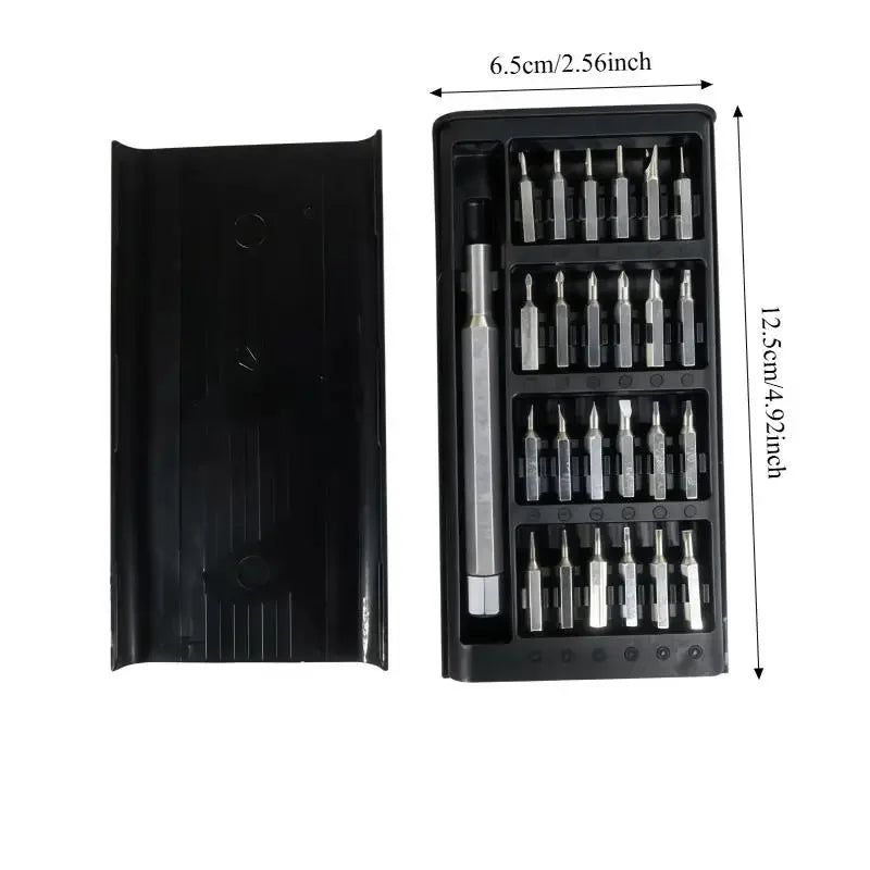 Mini 25 in 1 Precision Screwdriver Set with Magnetic Head and Compact Storage Box. Easy To Access and Carry