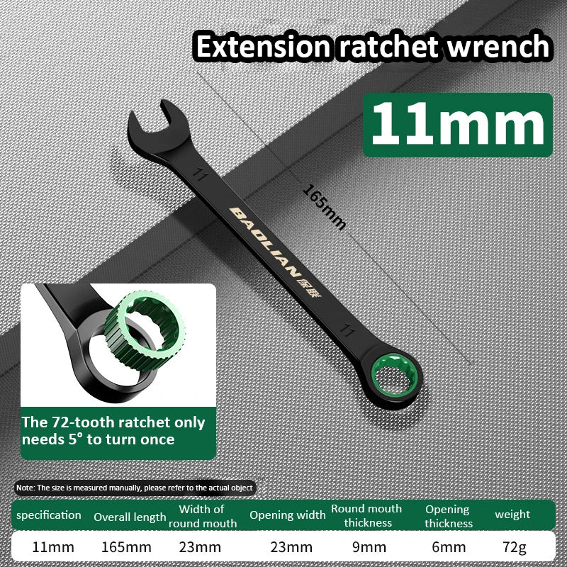 Dual-Purpose Wrench Fast Plum Blossom Ratchet Wrench Industrial Grade 72 Tooth Labor-Saving, Fast and Durable Dual-use Wrench