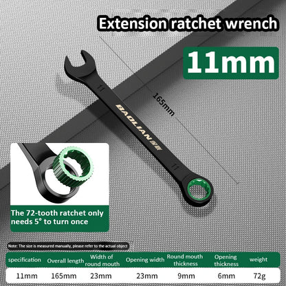 Dual-Purpose Wrench Fast Plum Blossom Ratchet Wrench Industrial Grade 72 Tooth Labor-Saving, Fast and Durable Dual-use Wrench