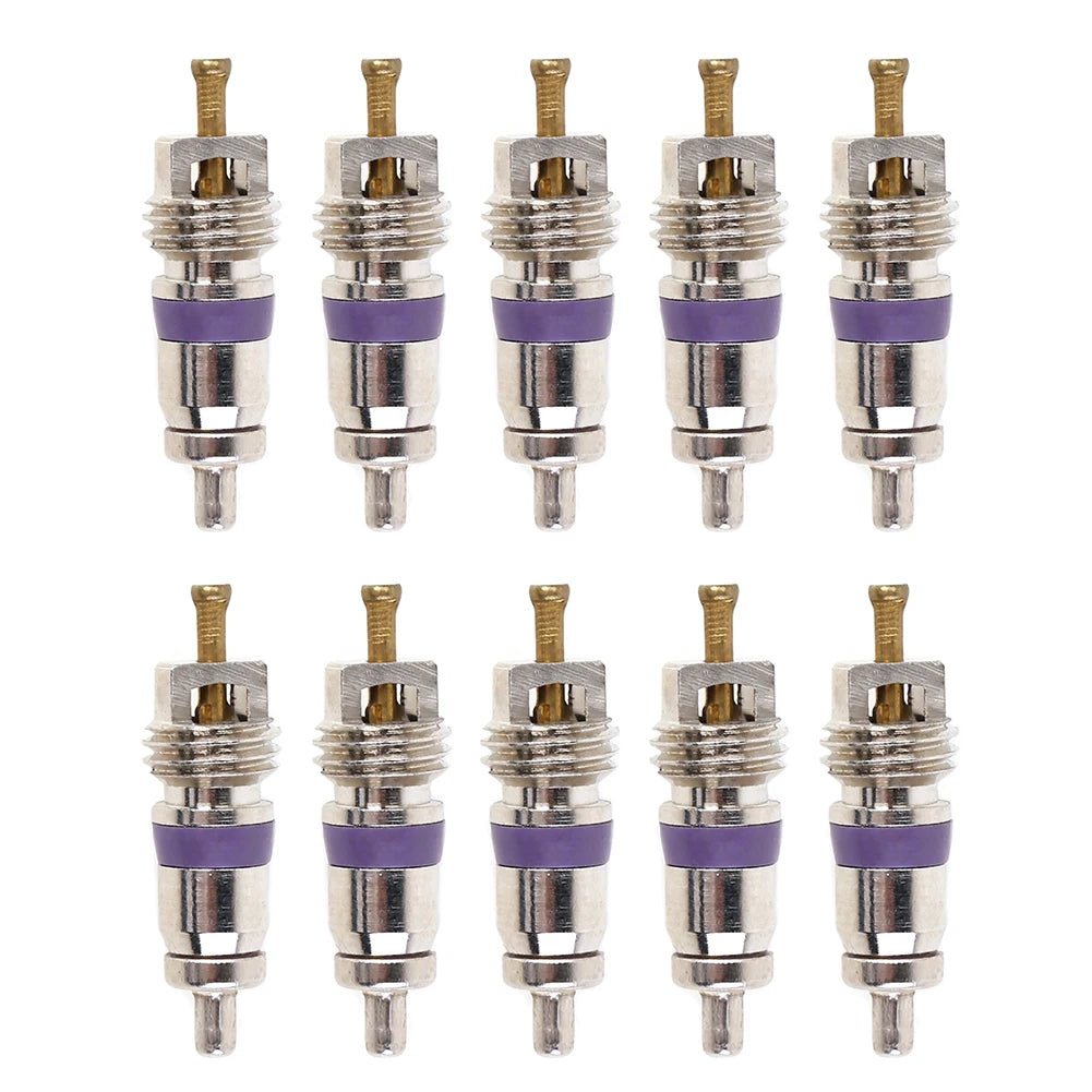 100-10pcs Copper R134a Car A/C Air Conditioning Valve Cores Automobile Universal Exterior Repair Components A/C Valve Cores