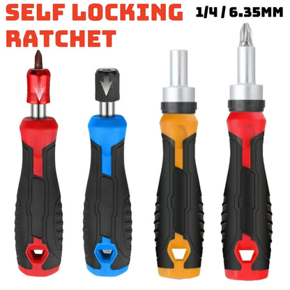 1/4 (6.35mm) Hi-Spec Ratchet Screwdriver Bit Set Multifunctional Magnetic Bit Driver Holder Handle Slotted Hex Torx Phillips Bit