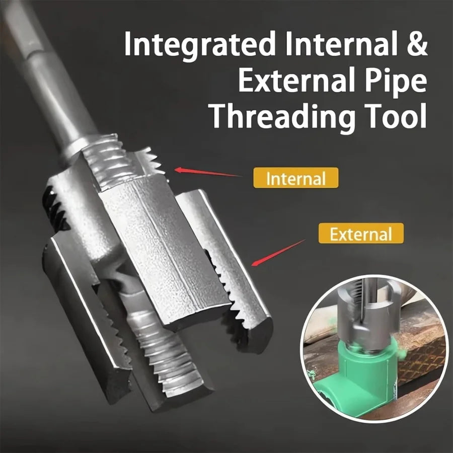 New Integrated Interior and Exterior Water Pipe Threading Tool 4 Points 6 Points Universal Electric Drill Threading Tool
