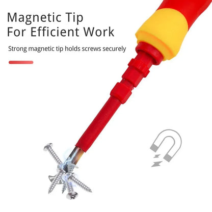 3 In 1 Electricians Insulated Screwdriver Kit Interchangeable Magnetic Blades – PH1/PH2, Slotted, Cross Bits Multipurpose Tools