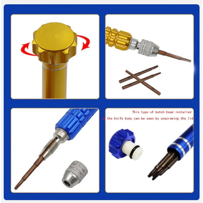 5-in-1 Precision Screwdriver Set SL2.0/PH1.5/T5/T6/P0.8 S2 Screw Driver Bit for Phone PC Eyeglass Jewelry Watch Repair Hand Tool