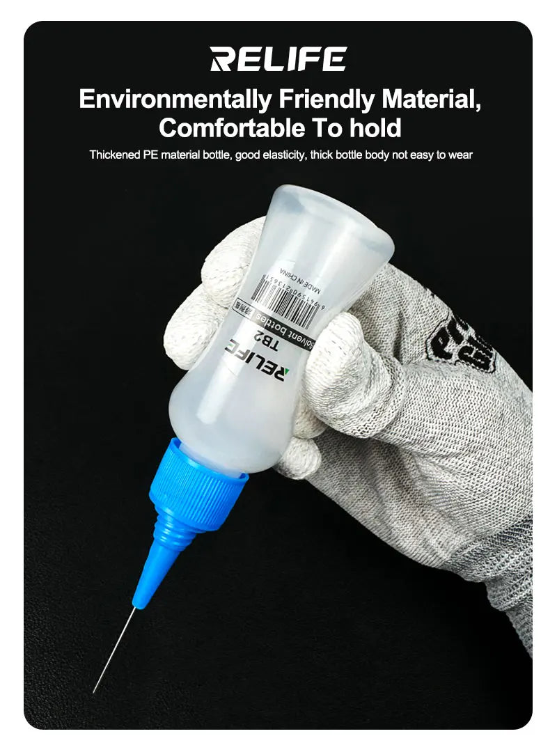 5pcs TB2  50ML Empty Plastic Bottle Phone Repair Squeeze Bottle for Alcohol Soldering Flux Rosin Dispenser With Needle