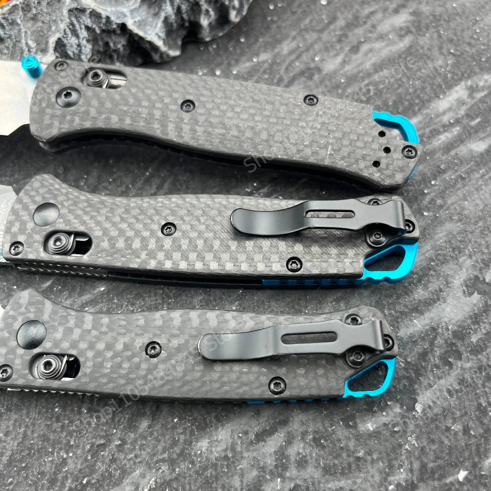 BM 535/533-3 Bugout AXIS LOCK Outdoor Folding Blade Knife Pocket Wilderness Adventure Backpacking Utility Cutter Carbon Fiber Durable Handle Camping Hiking Fishing Compact Tools Gift