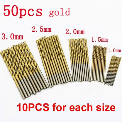 100/50pcs Titanium Coated HSS High Speed Steel Drill Bit Set Tool