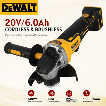 DEWALT DCG405 125mm Flat Head Angle Grinder 18V Brushless Bare Tool for Metal Cutting Wood Grinding