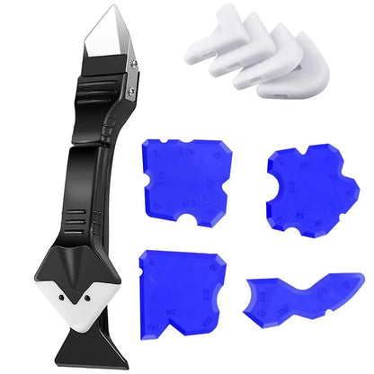 5in1 Silicone Scraper Squeegee Glue Remover Knife Caulking Angle Beauty Crack Trowel Tool Grout Scraper Kit Multifunctional Home