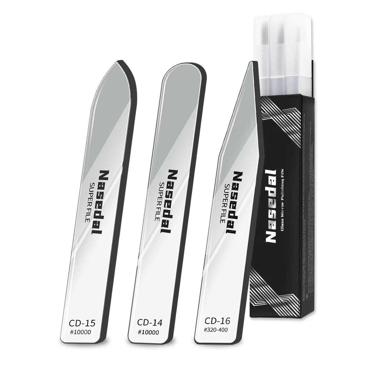 Nasedal 7Pcs Glass Files 320-10000 Grits Ultra Fine Mirror Sanding for Gundam Scale Model 3D Print Plastic Resin Polishing Tools