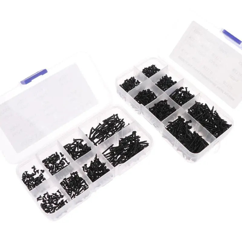 Locking Screws And Wood Screws 400/800PCS/1 Set M2 Black Self Tapping Screw Assortment Kit