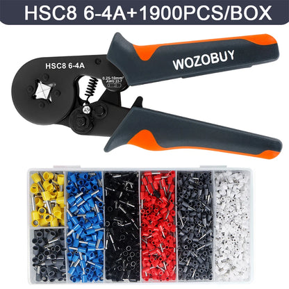 Ferrule Crimping Tool or Tool Kit,HSC8 6-6A/6-4A Ratchet Mini Electrical Clamp,for Tubular Terminal,WOZOBUY Brand Hardware Tool