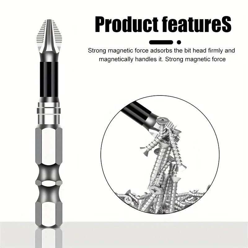 15pcs K5 Non-Slip Anti-Impact Threaded Drill Bit Set, High Magnetic Electric Screwdriver Drill Kit - High Hardness, Durable