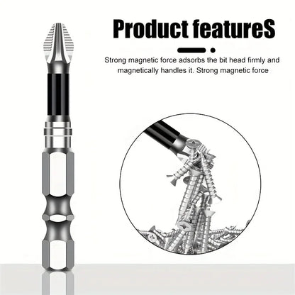 15pcs K5 Non-Slip Anti-Impact Threaded Drill Bit Set, High Magnetic Electric Screwdriver Drill Kit - High Hardness, Durable