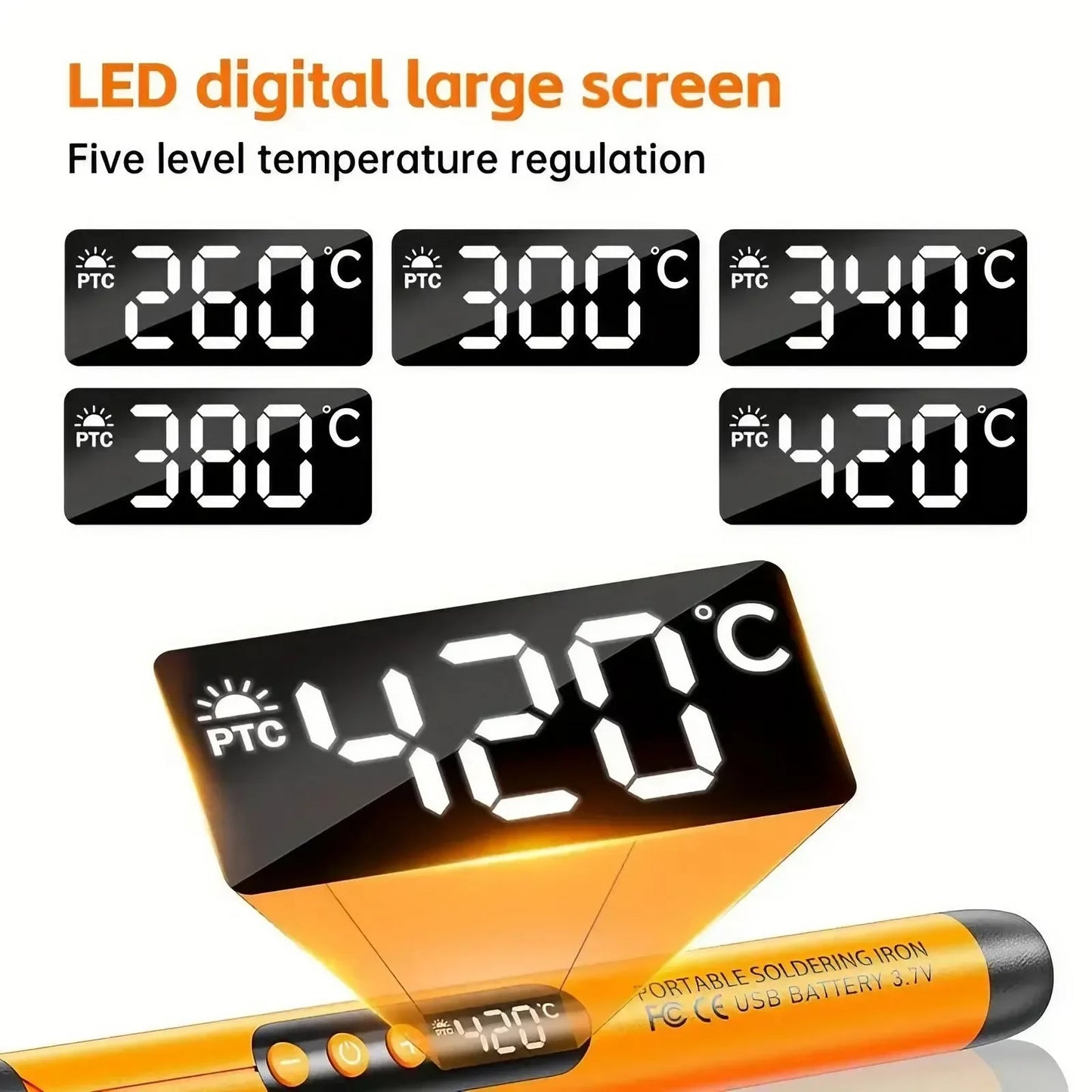 USB Rechargeable Mini Soldering Iron  Adjustable Temperature Soldering Tool with Accessories, Perfect for DIY Projects & Repairs
