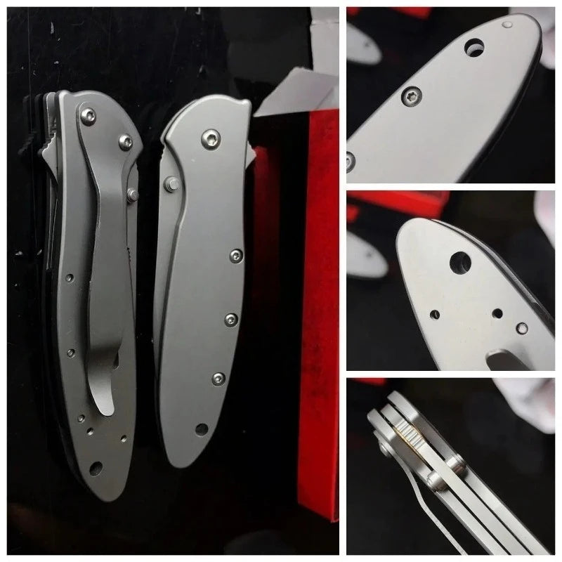 KS Leek 1660 Aluminum Folding Knife with 8Cr13Mov Blade Window Breaker Self-defense and Protection Tool Outdoor Fishing Knife