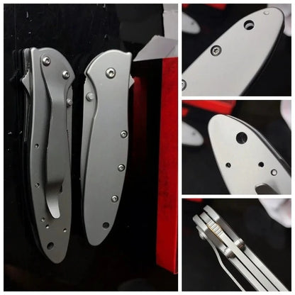 KS Leek 1660 Aluminum Folding Knife with 8Cr13Mov Blade Window Breaker Self-defense and Protection Tool Outdoor Fishing Knife