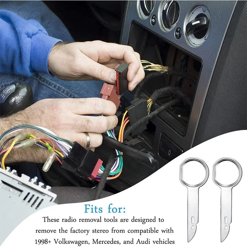 4Pcs Car Radio Removal Tool Stereo Release Keys Auto Stereo Install & Removal Repair Accessories