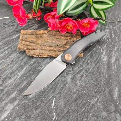 With Clip ZT 0545 Carbon Fiber Handle D2 Steel Folding Pocket Knife EDC Tools Gift for Men Compact Utility Knife Camping Barbecuing Meat Cutting Knife