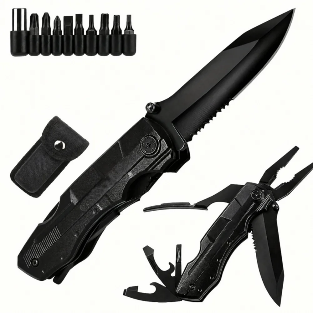 Multi-functional Single-tool Pliers EDC Screws Multi-head Combination Outdoor Portable Home Maintenance Folding Knife Pliers