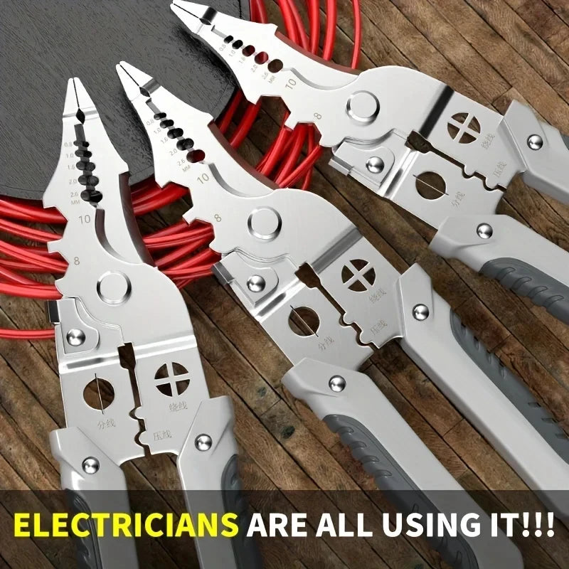 Multifunctional Wire Stripper, Electrician Crimping & Cutting Pliers, Universal Hardware Tool
