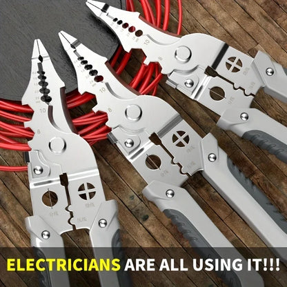 Multifunctional Wire Stripper, Electrician Crimping & Cutting Pliers, Universal Hardware Tool