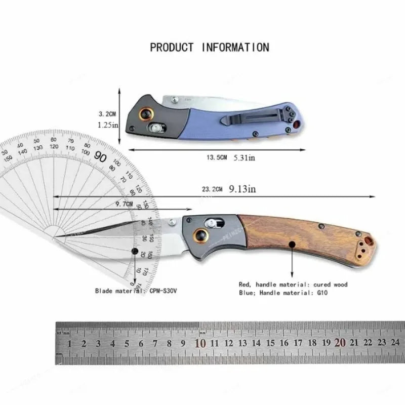 BM 15080 Compact Folding Knife S30V Steel Blade & Durable & Versatile for Outdoor Camping and Hiking EDC Practical Cutting Knife