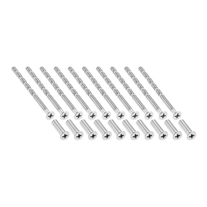 10 Set 4mm Stainless Steel Door Handle Hardware Lever Handle Screws Connecting Bolt & Sleeve Flat Countersunk Head Fixing Screw