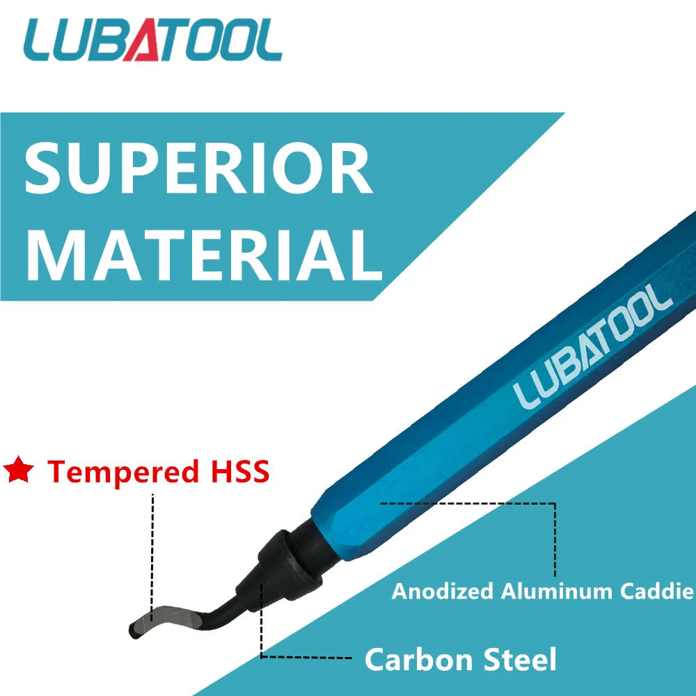 LUBATOOL Deburring Tool with 11 HSS Steel Blades, 360 Degree Rotary Head Deburring Tool for Metal Resin Plastic 3D Printing Wood