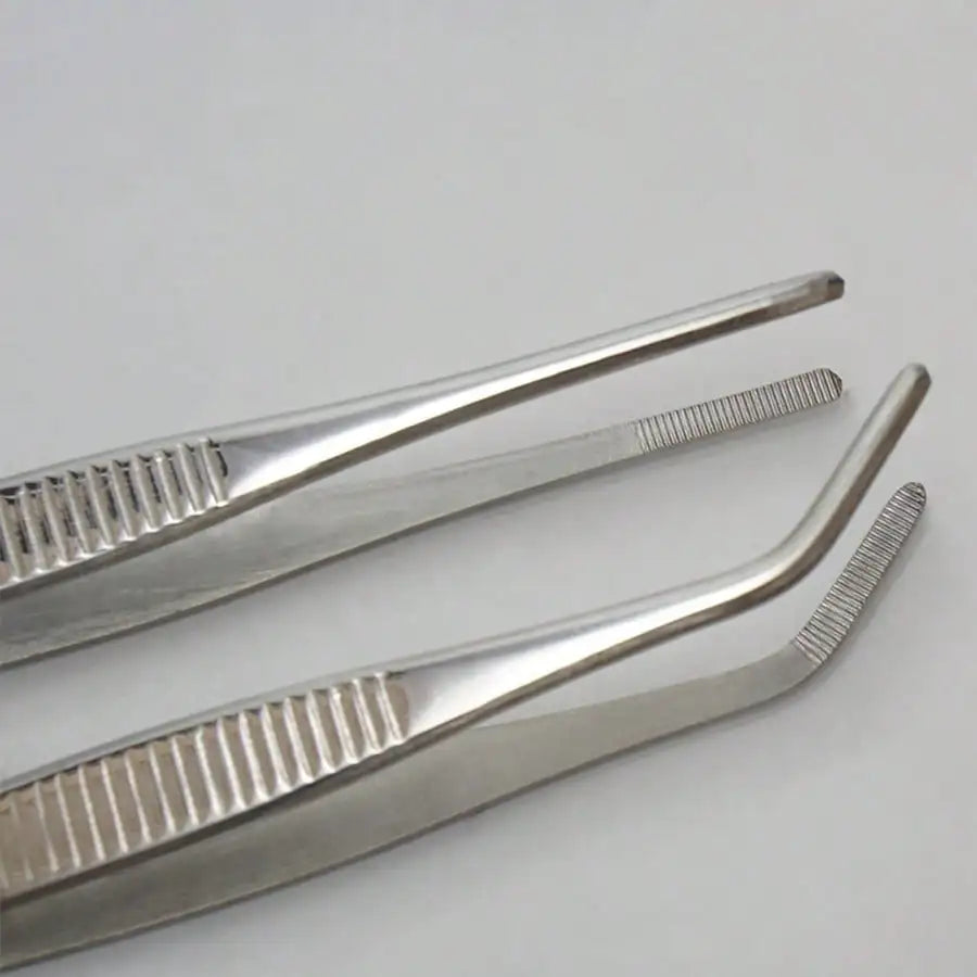 2pcs Precision Long Handle Tweezers - Straight & Curved Dual Tips, Suitable for Gardening,Home,Office,Art & Laboratory Work