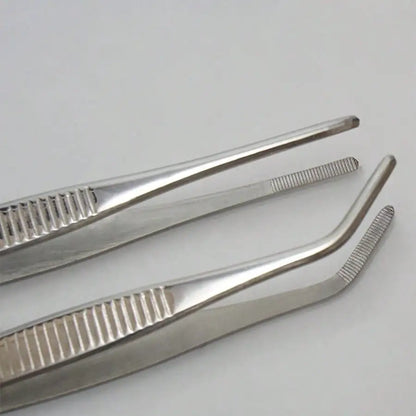 2pcs Precision Long Handle Tweezers - Straight & Curved Dual Tips, Suitable for Gardening,Home,Office,Art & Laboratory Work
