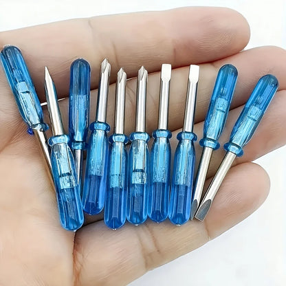 10pcs Mini Screwdriver Set, Suitable for Toy Repair and DIY — Including 2 Millimeter-sized Micro Flat-head and Cross-head Screwd