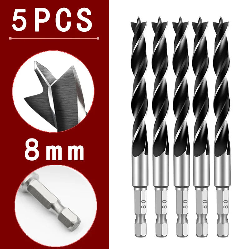 3/5/7PCS 3-10mm Wood Drill Bit Set High Carbon Steel