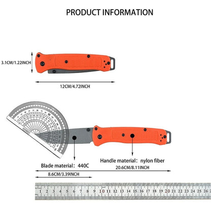 BM 537 EDC Outdoor Lightweight Folding Knife High Hardness Camping Fishing Knife Wilderness Adventure Climbing Portable Tools Backpacking Trekking Perfect Gear Nylon Fiber Handle Gift