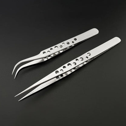 Electronics Industrial Tweezers Precision Anti-static Curved Straight Tip Stainless Forceps Phone Repair Hand Tool sets