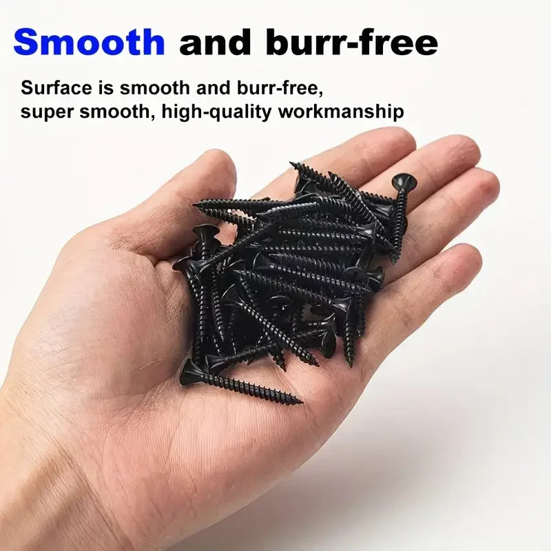 50pcs M3.5 Black Steel Small Phillips Flat Countersunk Cross Round Pan Head Self-tapping Wood Screws DIY Carbon Steel Screws