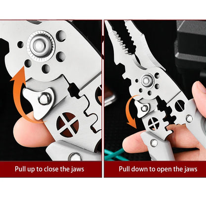 Multifunctional Electrician Pliers, 6-in-1 Wire Stripper Separator, Cutting and Crimping Tool for Cable Repair and Installation