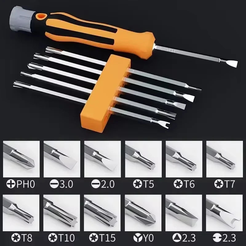 Mini Screwdriver Set 12 in 1 Precision Repair Tool Kit with Torx Phillips Slotted Magnetic Drill Bits for Camera Drone Watch PC