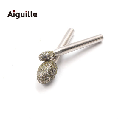 1pc Diamond Grinding Point 6mm Shank 60# Grit Coarse Metal Peeling Burr Rotary Tool Accessory