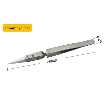1/3 Pcs Precision Ceramic Straight Tip Soldering Tweezers Anti-Static Reverse Acid Resistant Electronic Repairing Tool