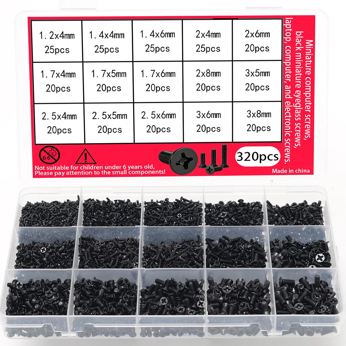 780pcs Miniature Computer Screw Set for PCs Laptops SSDs CPU Coolers Miniature Glasses Electronic Repair Screws
