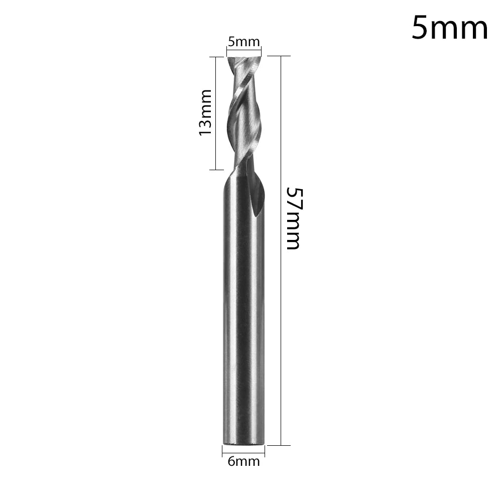 1/5pcs Steel 1-12mm Machine Tool Wood-Cutter Tools Woodworking Drill Bits CNC Straight Shank Milling Cutters Mill Cutter