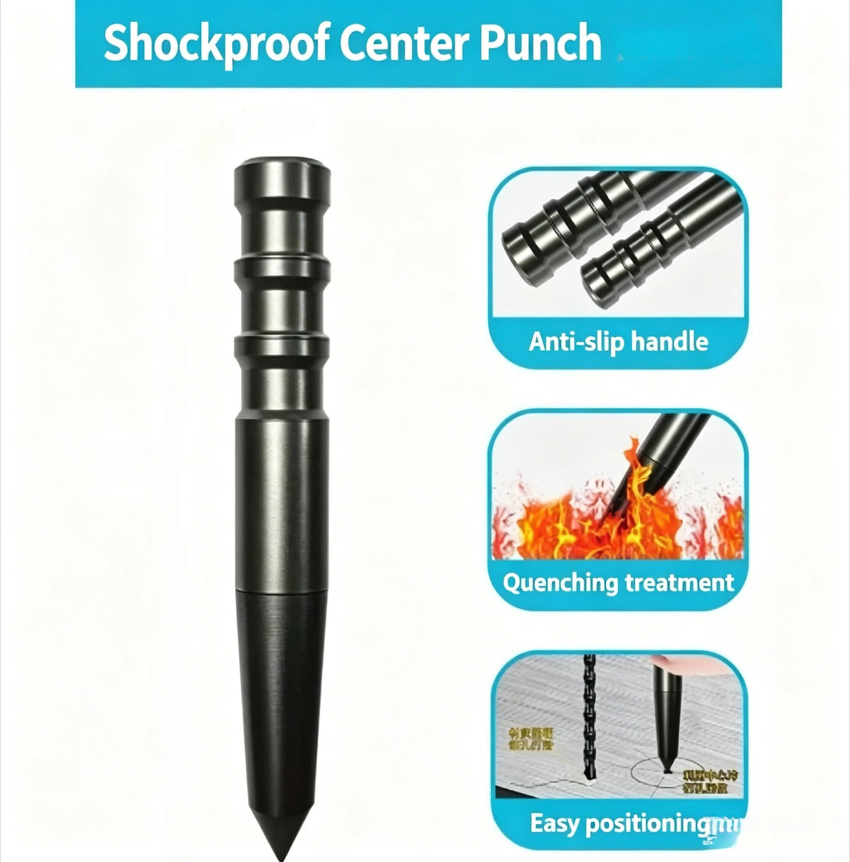 Precision Center Punch Locator Window Breaker Woodworking Punch Drill Tool For Glass Metal Wood Automatic Hand Tools