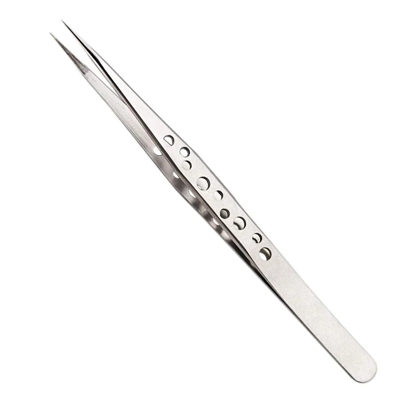 Industrial Tweezers Precision Anti-static Magnetic Soldering Stainless Steel Curved Tip Tweezers CPU IC Repair Clips Hand Tool