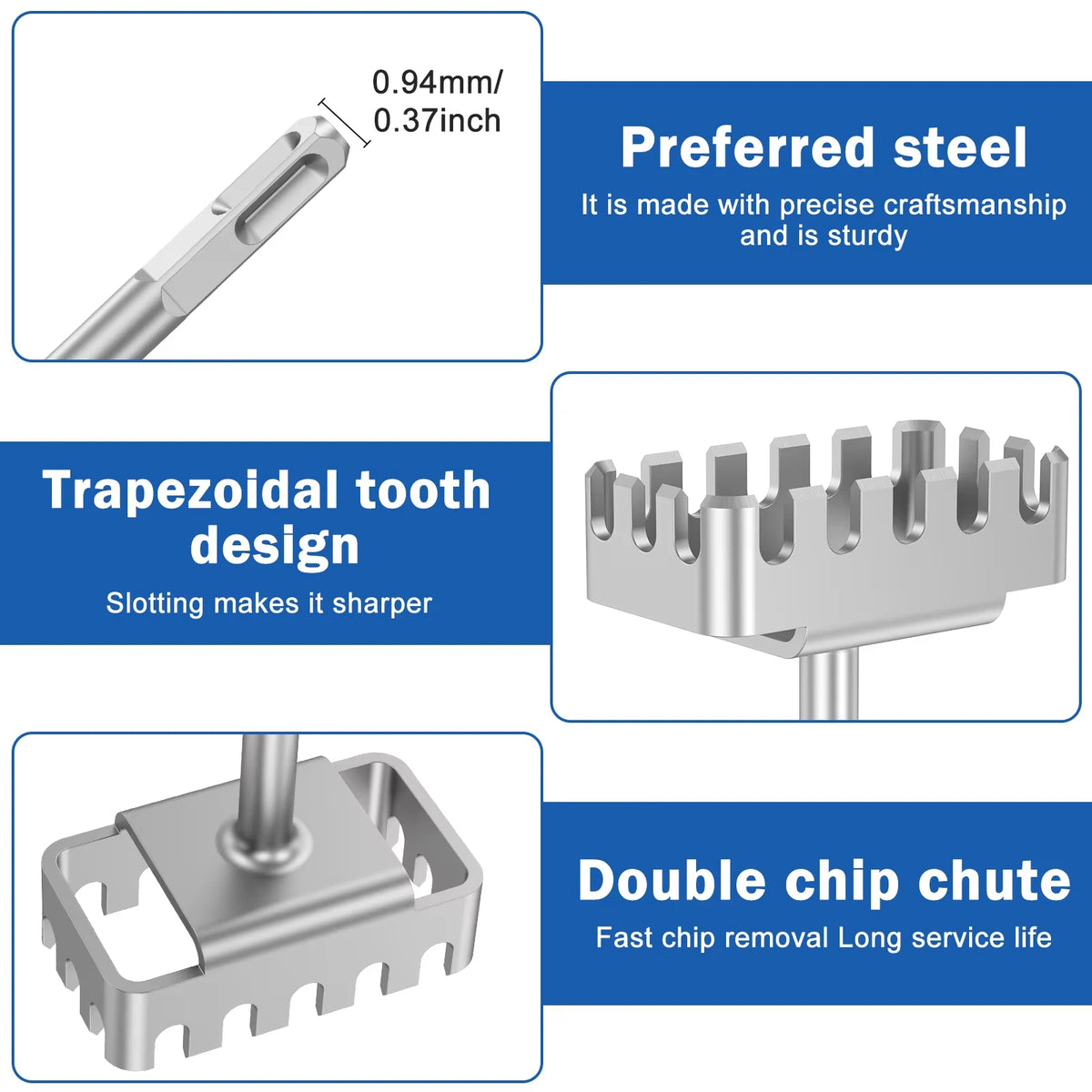 SDS plus Square Hole Opener Rotary Hammer Fast Wall Puncher for Electrical Box Installation Slotting Socket Tool