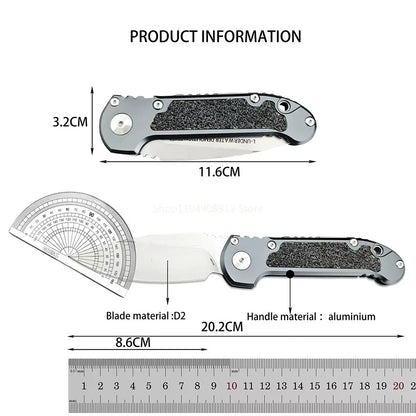 LUDT Gen III D2 Outdoor Pocket Knife Jungle Adventure Survival Quick Open Aluminium Alloy Handle Folding Knife Camping Tools