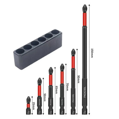 Anti Slip Bits Magnetic Screwdriver Bit Set S2 Alloy Steel Impact Resistance Bits-3/6/12Pcs Suitable for Electric Drills