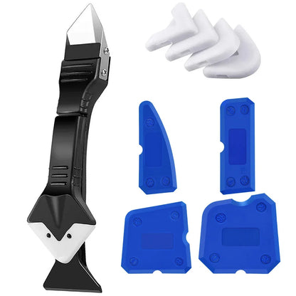 5in1 Silicone Scraper Squeegee Glue Remover Knife Caulking Angle Beauty Crack Trowel Tool Grout Scraper Kit Multifunctional Home